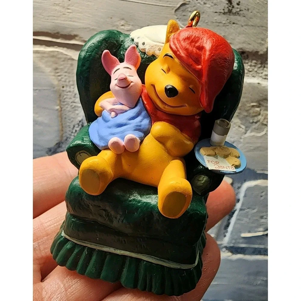 Winnie the Pooh Piglet Waitin' On Santa Christmas Ornament Disney Hallmark 1997